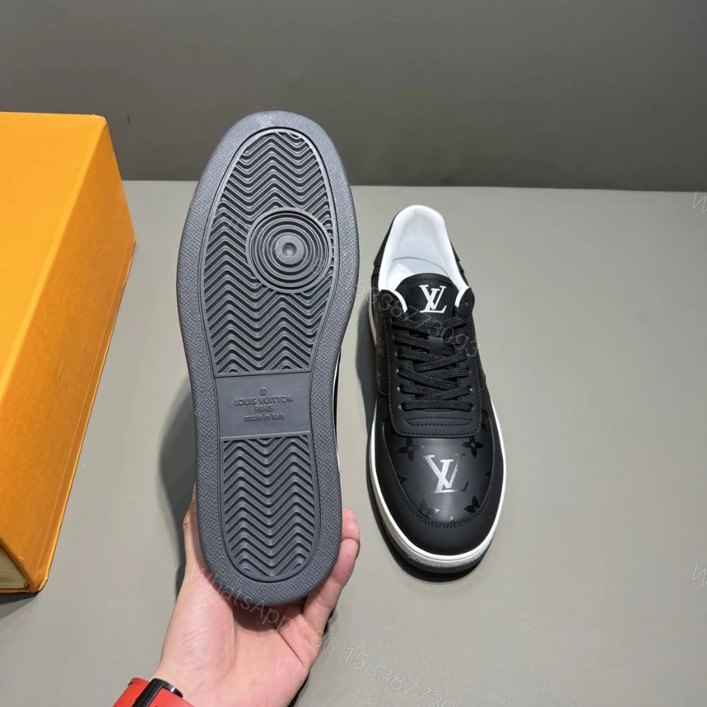 View 9 of Louis Vuitton Rivoli Sneaker Monogram Metallic Canvas Black For Men 1A9FGZ