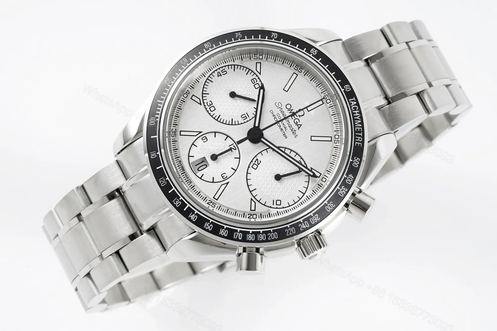 View 4 of Omega Speedmaster Chronograph Stainless Steel Watch White Dial 40mm Case 7750 Movement