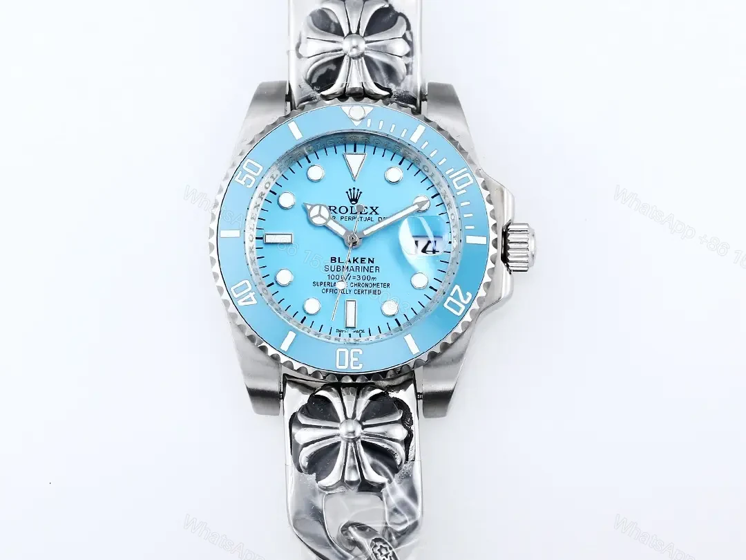 View 3 of Exceptional tiffany blaken submariner replica 40MM Silver Bracelet Edition RG-BLAKEN-TIFFANY-SUB-SILVER