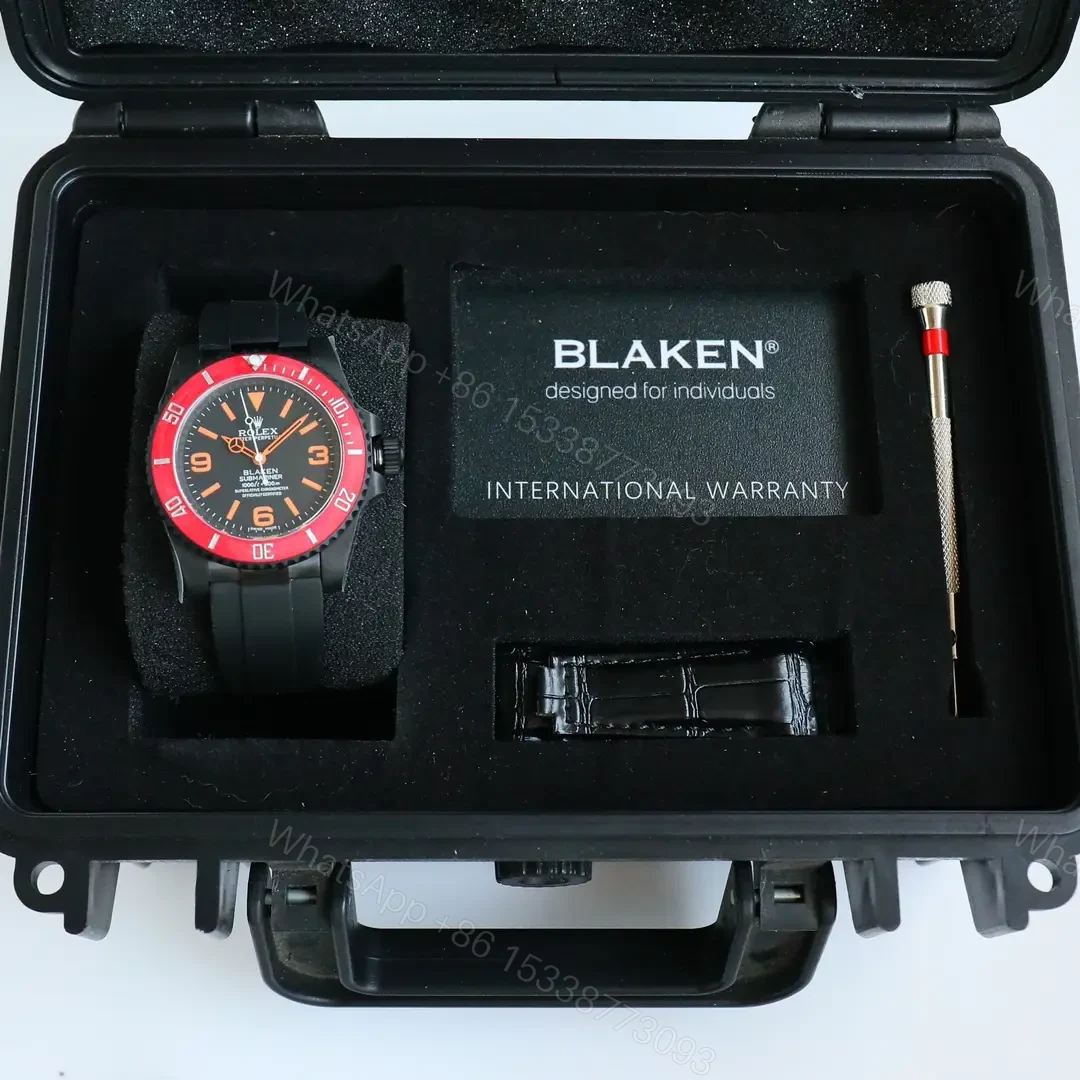 View 10 of Bold red blaken submariner replica 40MM Black Carbon B33 Edition RG-BLAKEN-SUB-B33-RED-BEZEL