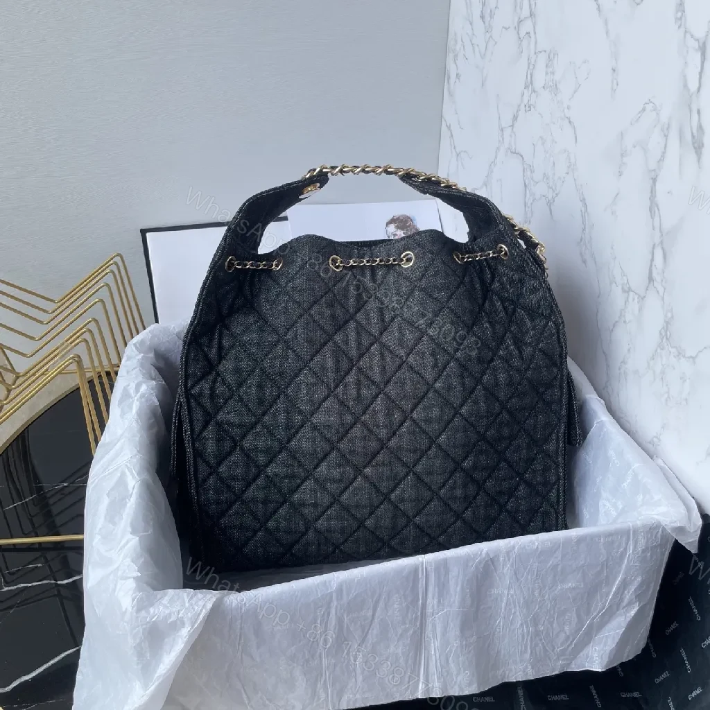 View 8 of Structured Quilted Luxury Bag with Gold Hardware