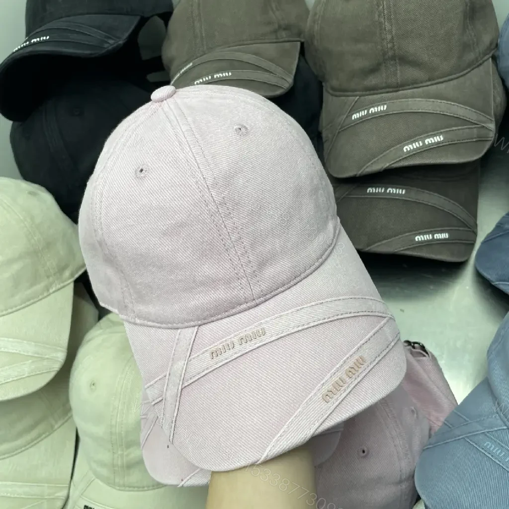 View 8 of Pastel Six-Panel Cap with Curved Brim and Logo Band