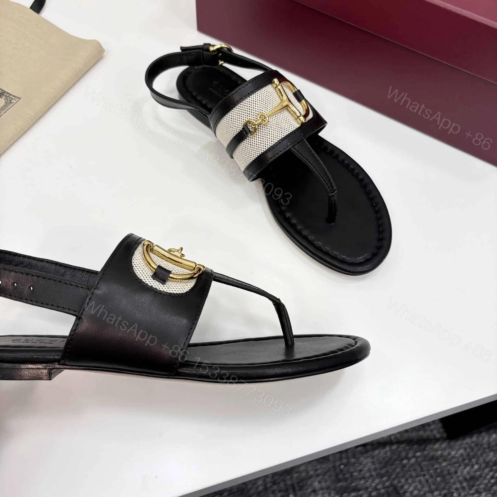 View 5 of GUCCI WOMEN’S THONG SANDAL WITH HORSEBIT BLACK 834431 AAEZJ 1072