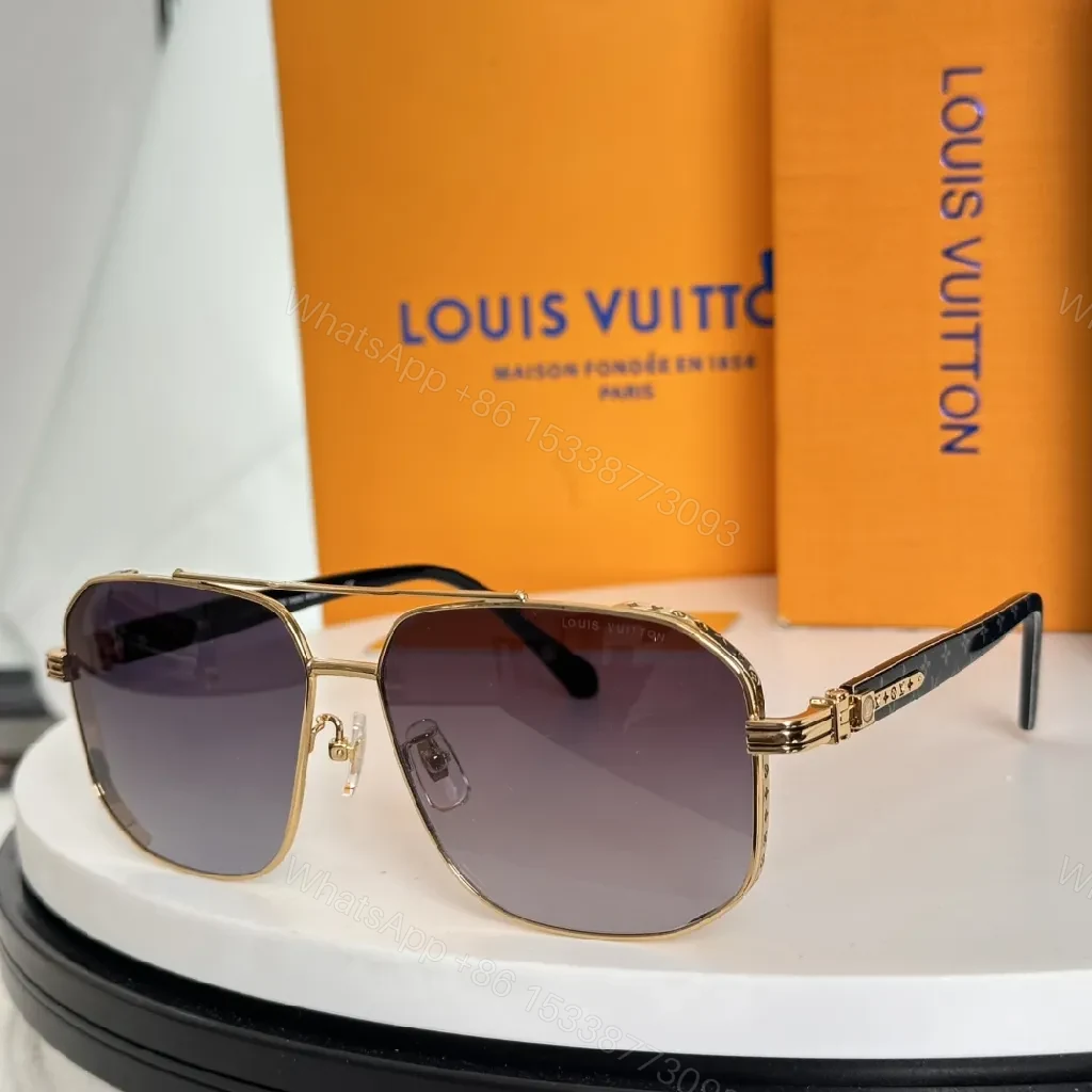 View 3 of Gold-Tone Monogram Luxe Sunglasses: Modern Comfort Delight