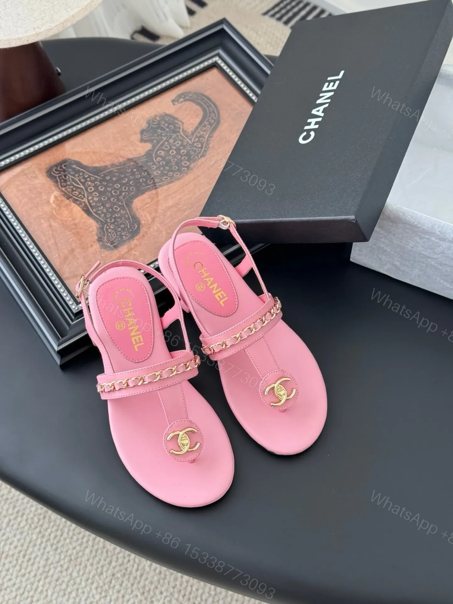 View 6 of Chanel Women Pink Leather Sandals