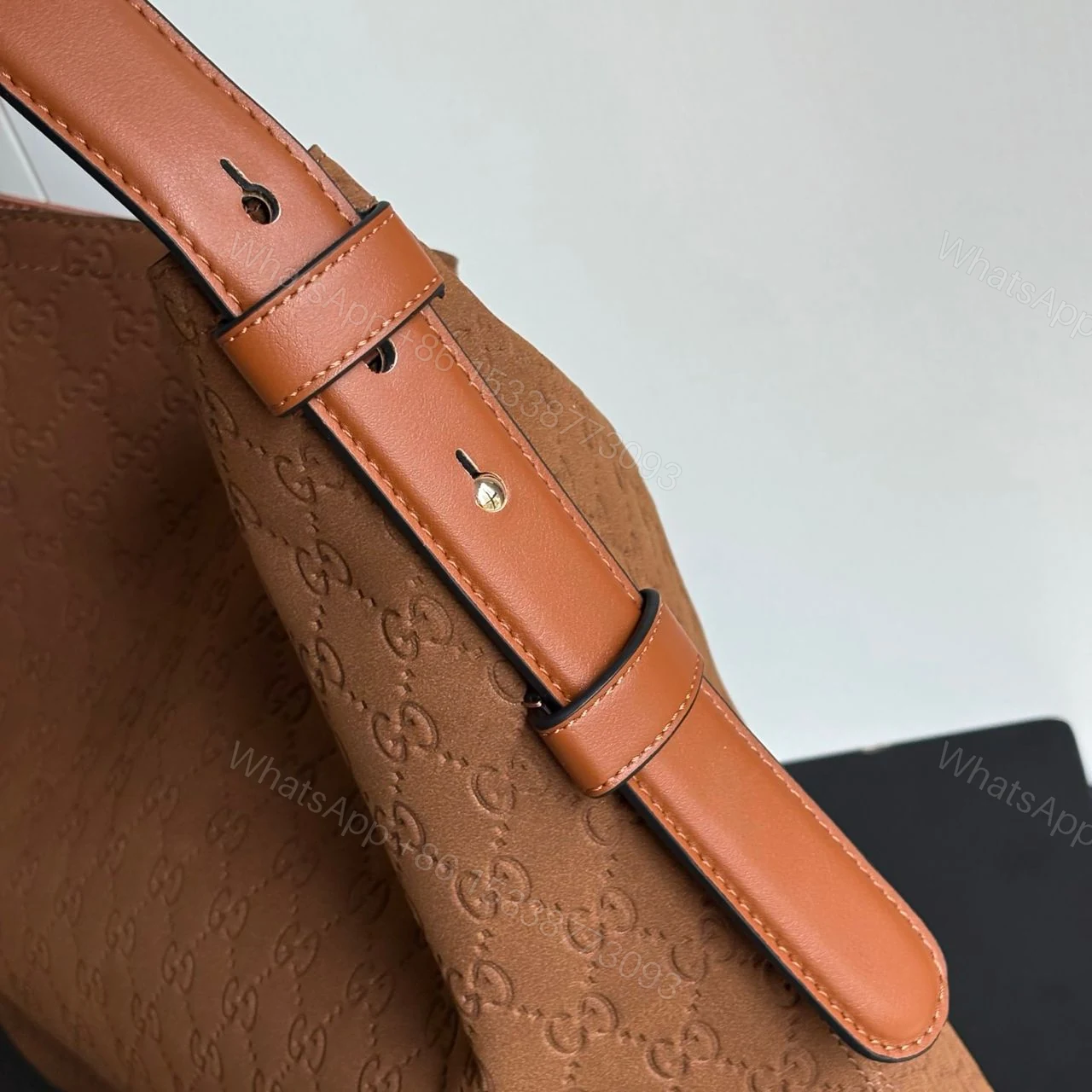 View 4 of Gucci Beatrix Large Tote Bag GG Suede Bottom Brown 40Cm