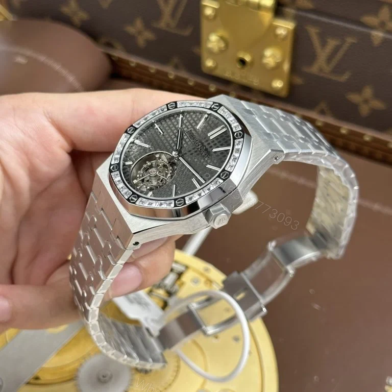 View 3 of Replica AP Royal Oak Flying Tourbillon White Gold Grey Dial 41mm