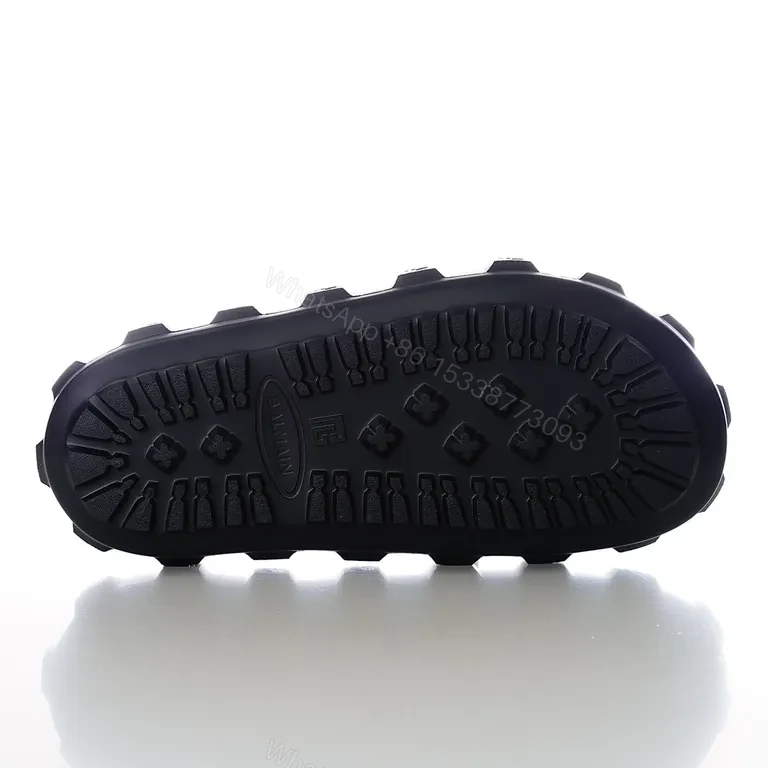View 6 of Bold Minimalism Platform Slide: Black PU Leather, 5â€“12