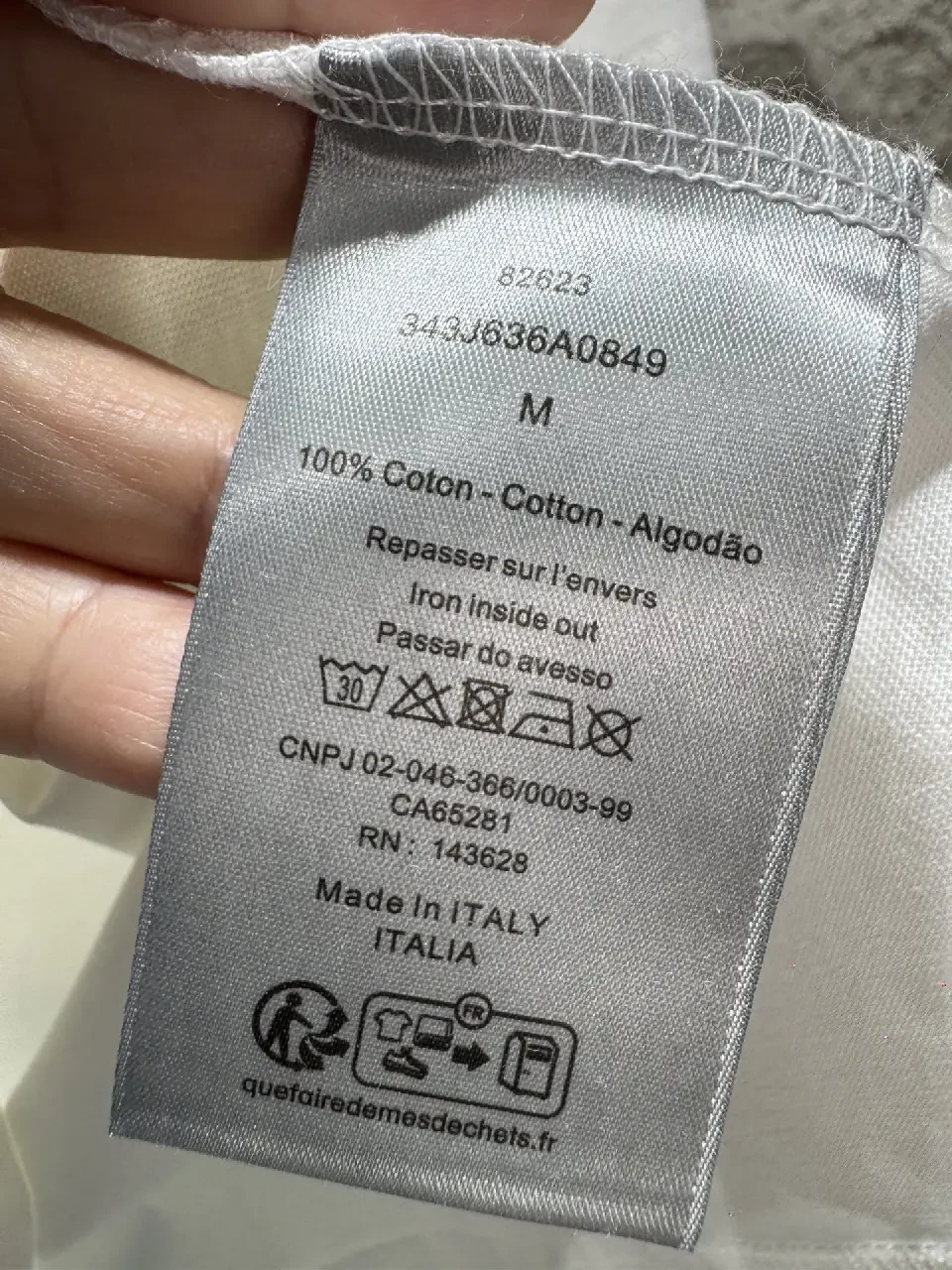 View 6 of Soft-White Cotton Tee with Embroidered Daisy Accent, Relaxed Fit