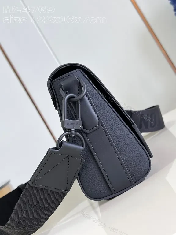 View 6 of Chic Compact Messenger: Luxury Leather, Subtle LV Emblem