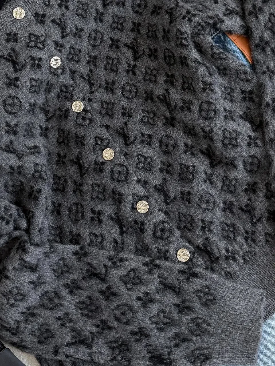 View 7 of Lux Patterned Wool Knit Cardigan: Designer-Inspired Texture