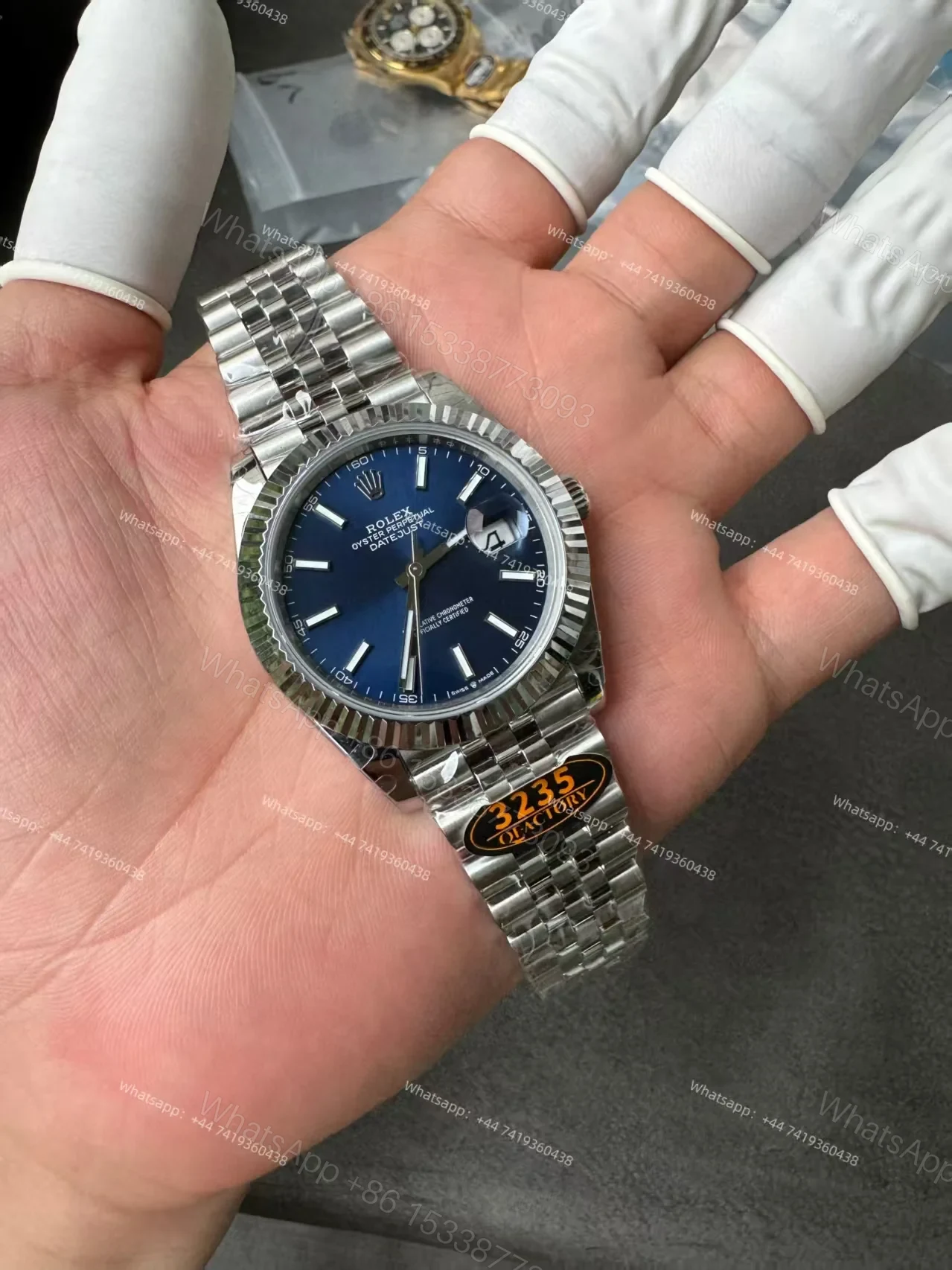 View 7 of Rolex Datejust M126334 Blue Dial 1:1 Replica Jubilee 41MM 3235 Movement Super Clone Watch