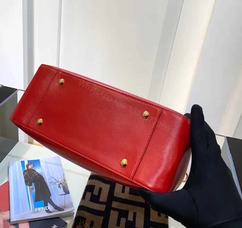 View 6 of Structured Leather Satchel: Luxury Fendi-Inspired Strap Bag