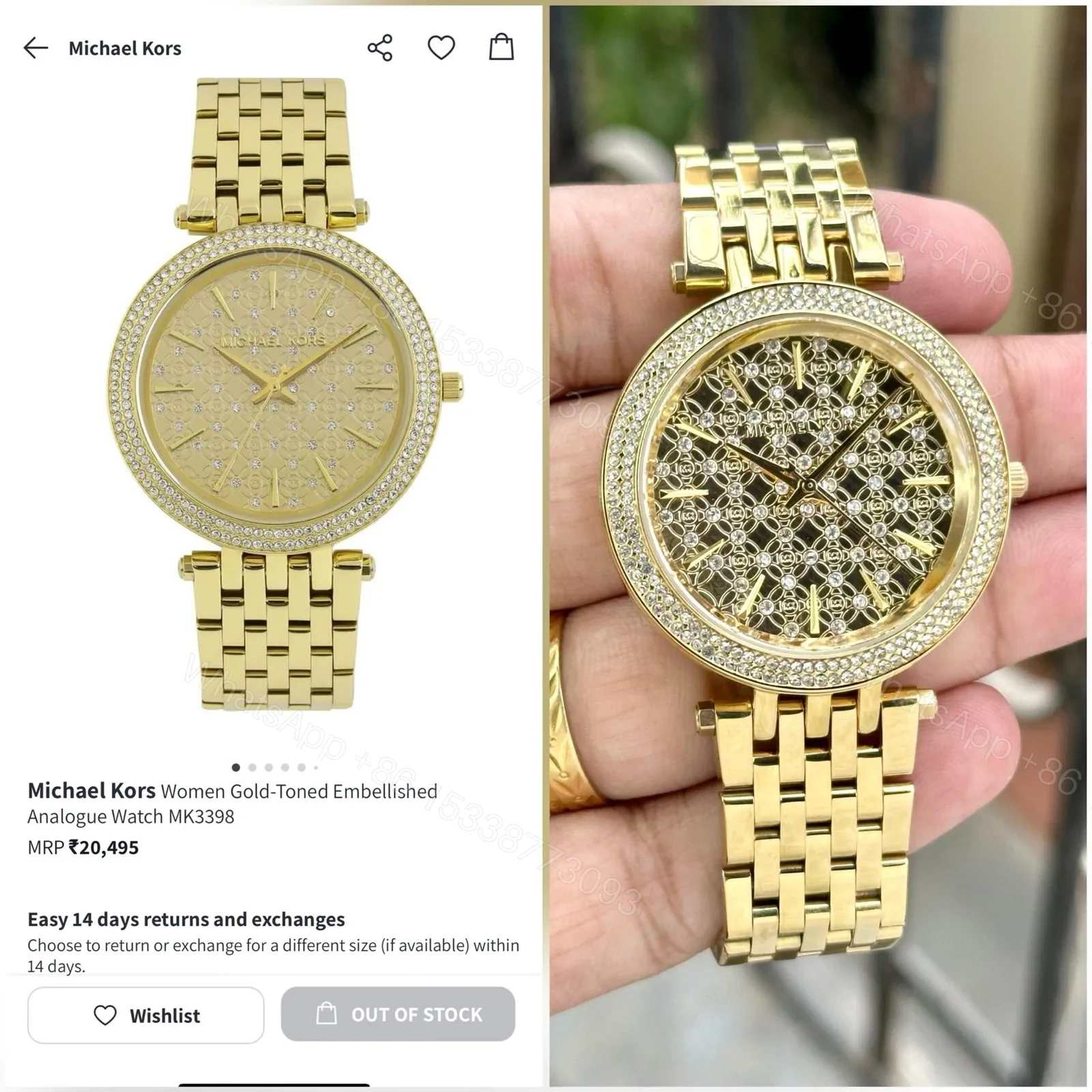 View 2 of Michael Kors MK-3398 Gold
