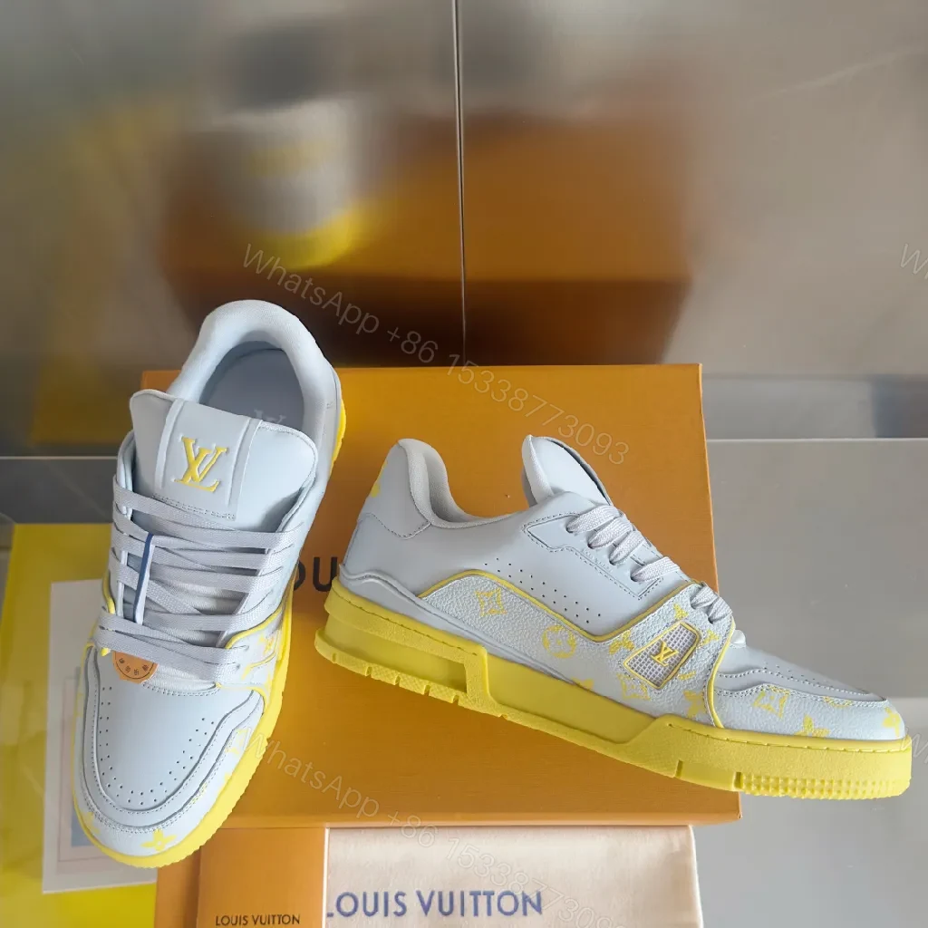 View 5 of Bold Leather High-Top Sneakers with LV Accents