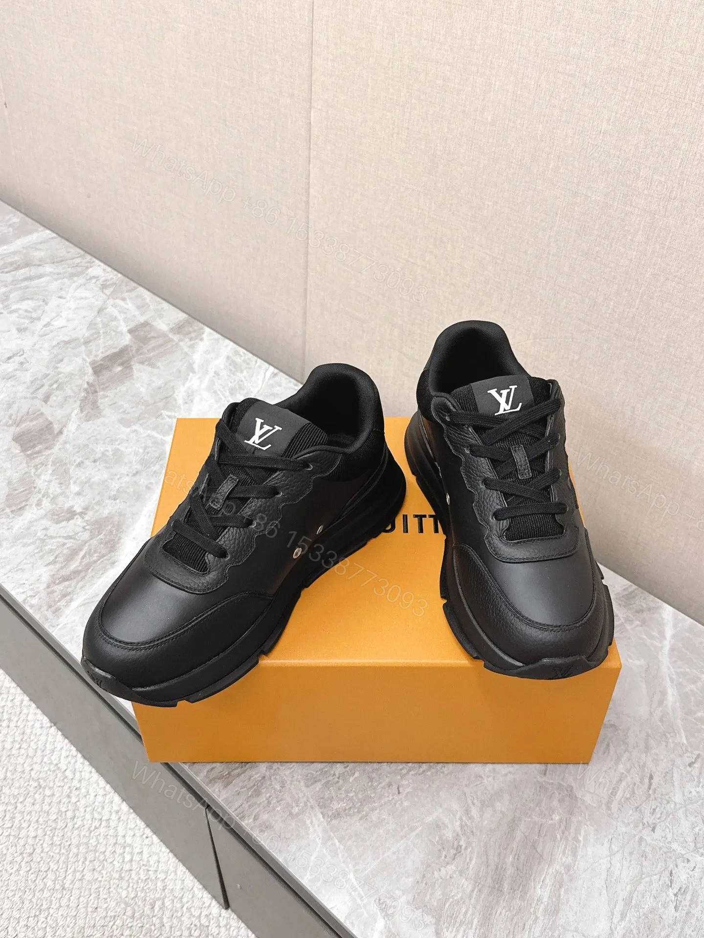 View 6 of LV Women Black Leather Sneakers