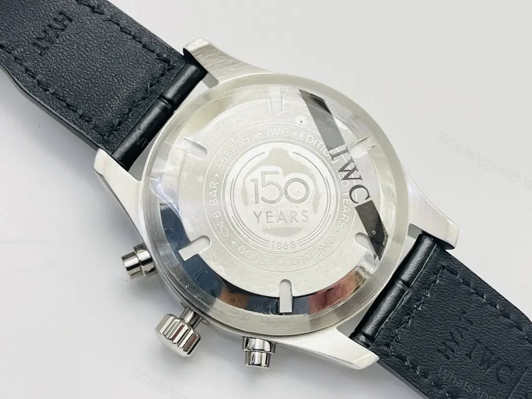 View 7 of IWC White Pilot Chronograph Blue Hands Leather Strap Ultimate 43MM IWC-PILOT-CHR-WHT43-BH