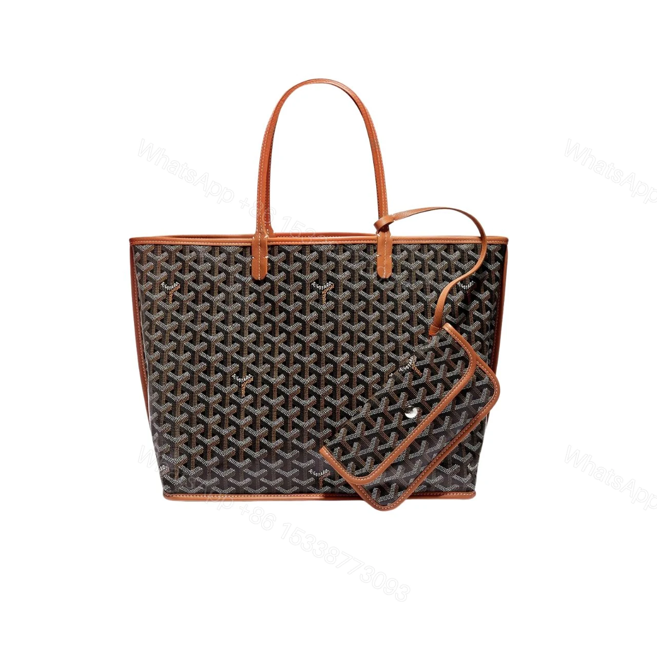 GOYARD ANJOU PM BAG BLACK TAN 50CM ANJOUSPMLCG03TY01P — view 1