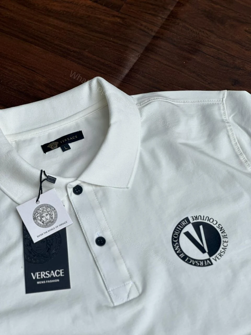 View 2 of FIRST COPY VERSACE EXCLUSIVE COTTON LYCRA COLLAR T-SHIRT