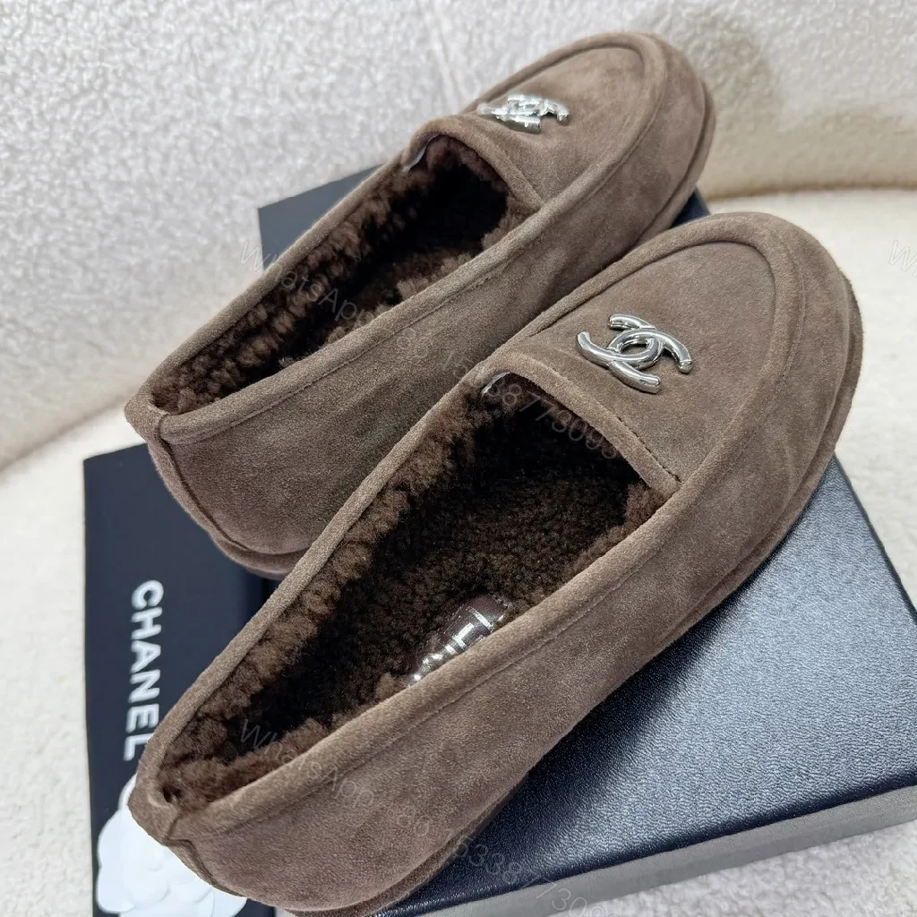 View 8 of Brown Suede Loafers + Suede + Loafer + Designer-inspired emblem + Loafers