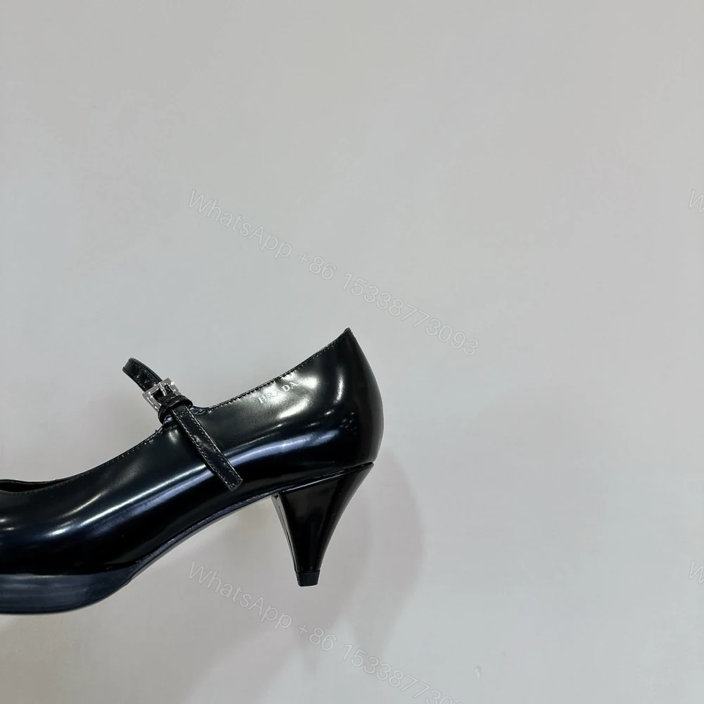 View 8 of 高仿Prada*1I751N尖頭錐形跟高踭鞋5.5CM黑色免檢版