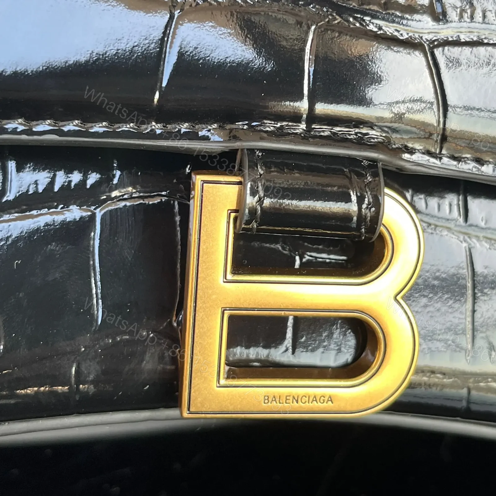 View 11 of 高仿BalenciagaHourglass系列鱷魚皮沙漏包S