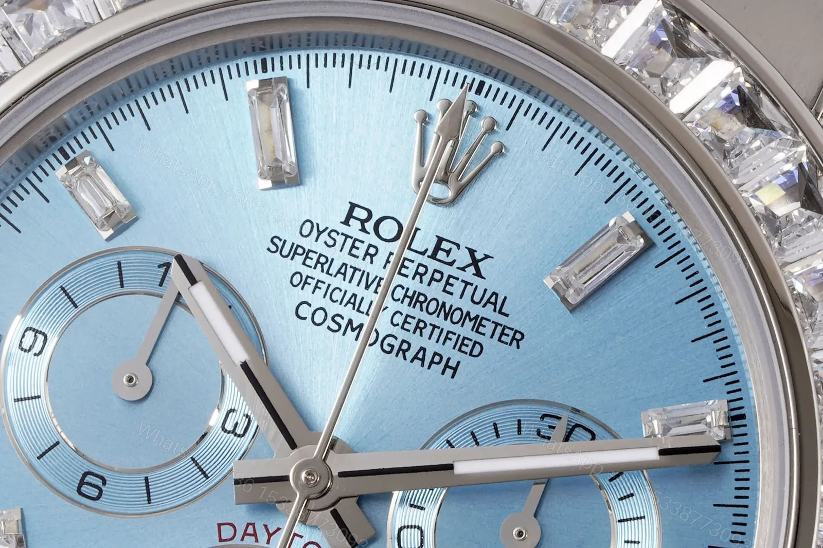 View 4 of Radiant ice blue daytona diamond replica 40 Steel Bracelet Edition ROLEX-DAYTONA-ICE-DIA-40
