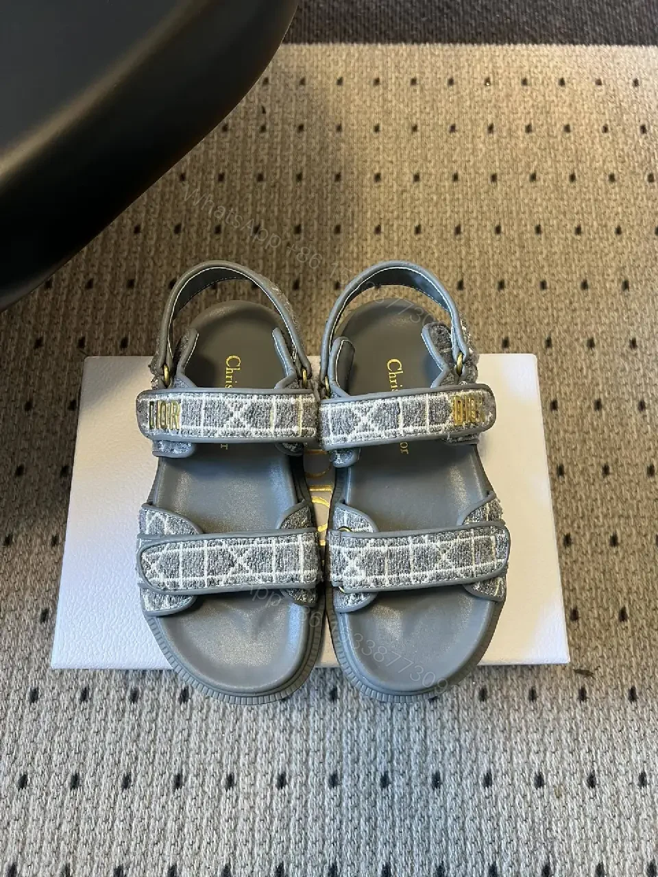 View 2 of Patterned Strap Sandals: Elevated Comfort, Designer-Inspired Style
