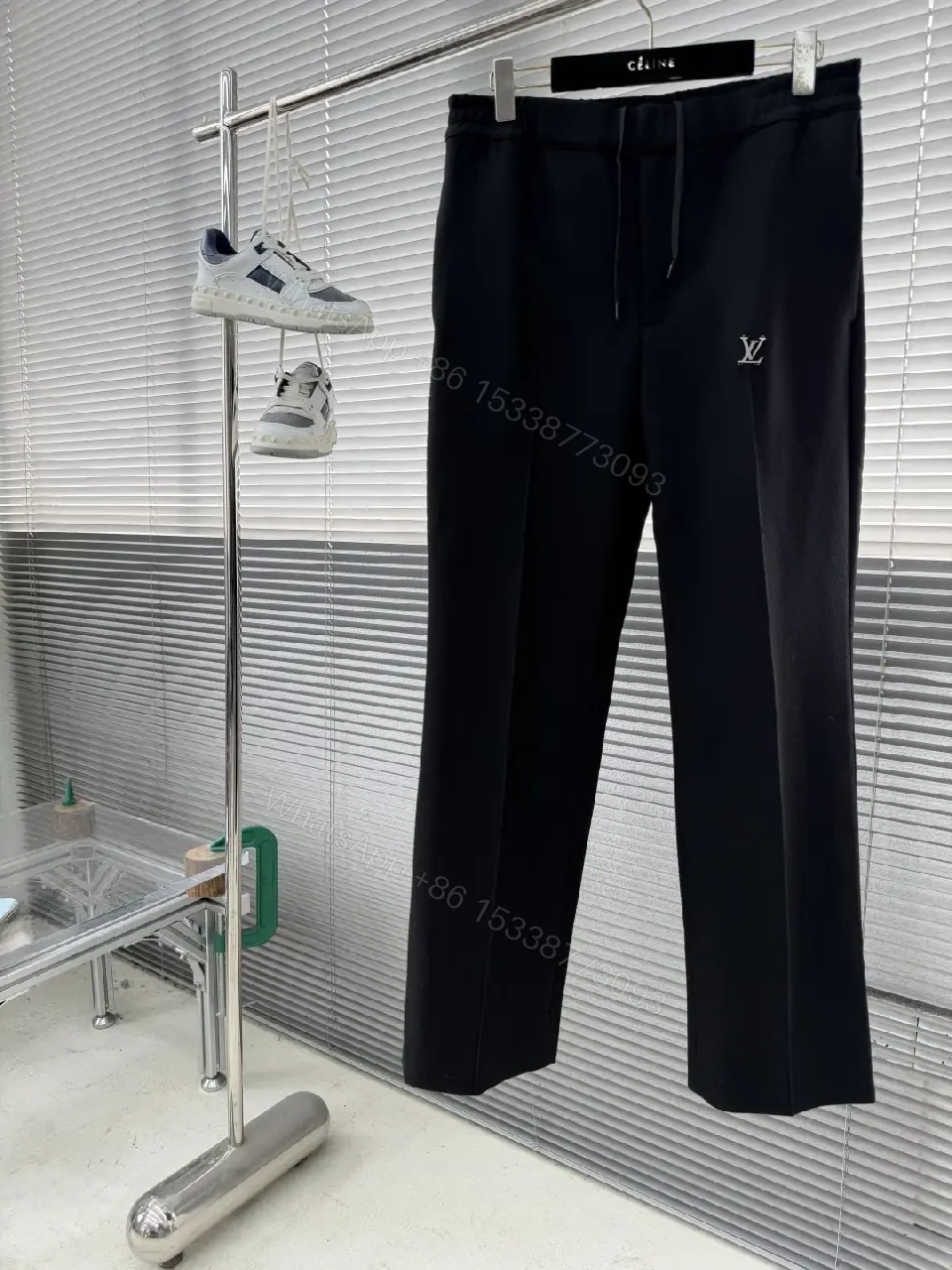 Black Knit Track Pants: Subtle Luxe, Modern Comfort, Straight-Leg — view 1