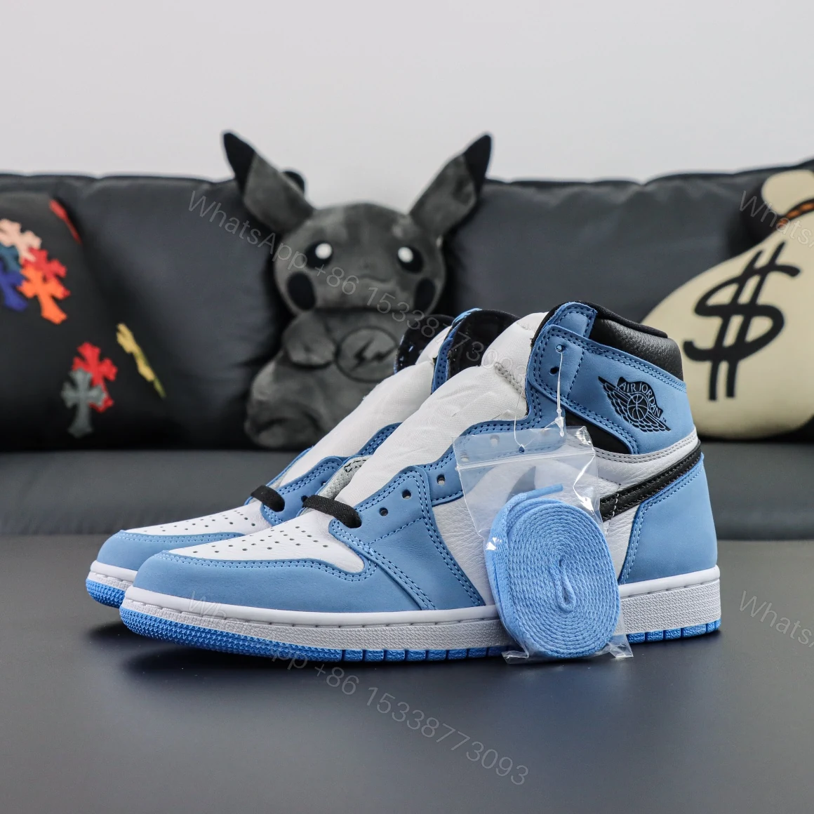 View 9 of Air Jordan 1 Retro High White University Blue Black Reps