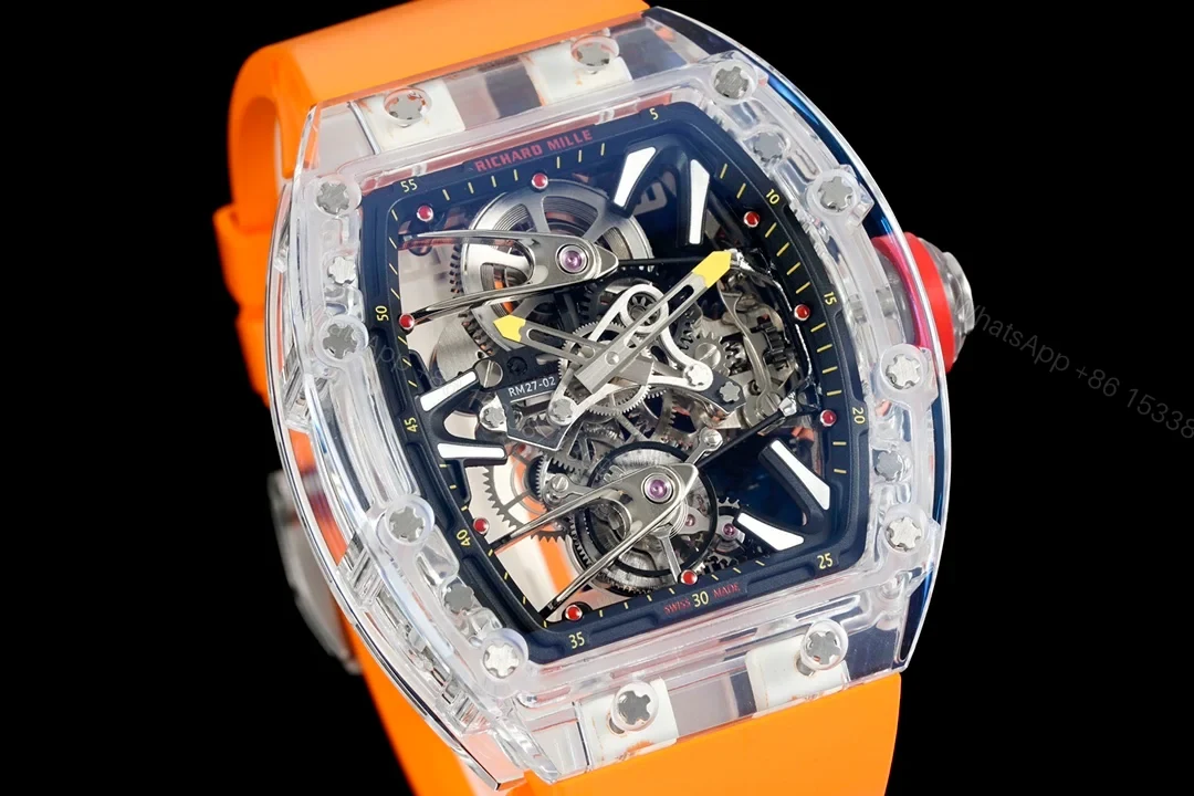 View 2 of Richard Mille RM56-02 Sapphire Crystal Tourbillon Watch Transparent Skeleton Steel Cable Suspension Ultra Light Premium Edition RM56-02-SAP-CBL-TB