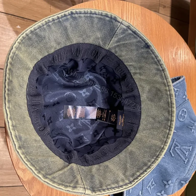 View 8 of Denim LV-Style Monogram Bucket Hat, Premium Streetwear