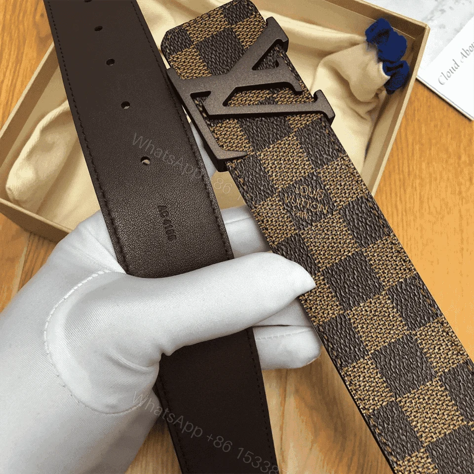 View 3 of LOUIS VUITTON DAMIER EBENE LV INITIALES BELT – B31