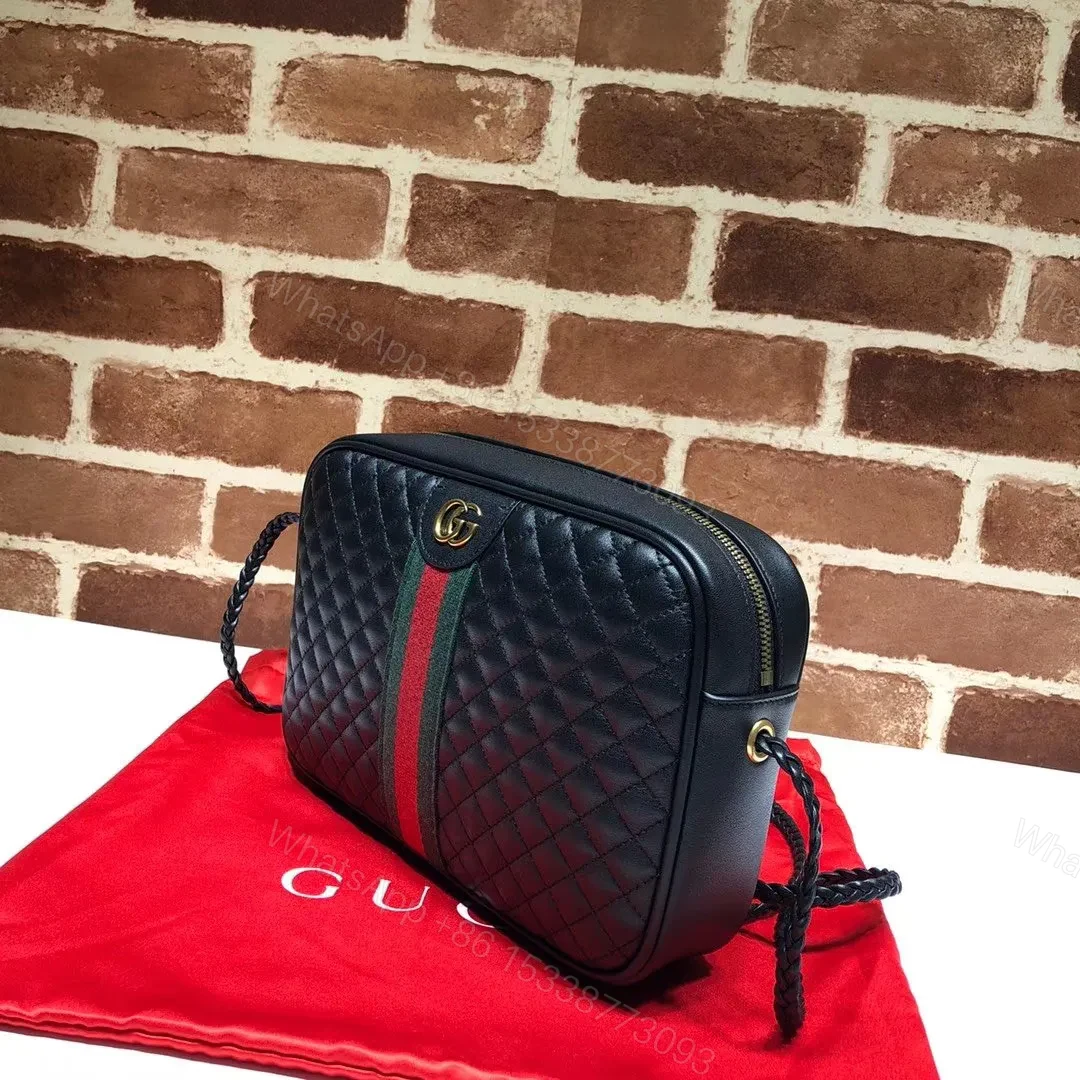 View 4 of Gucci Black Mini Trapuntata Crossbody Bag Leather