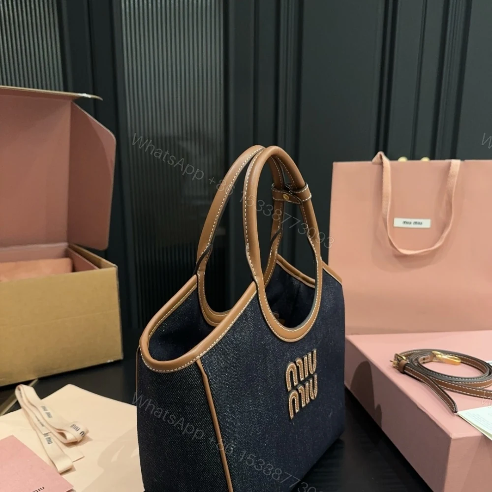 View 4 of MIUMIU IVY DENIM BAG BLUE BRANDY 22CM