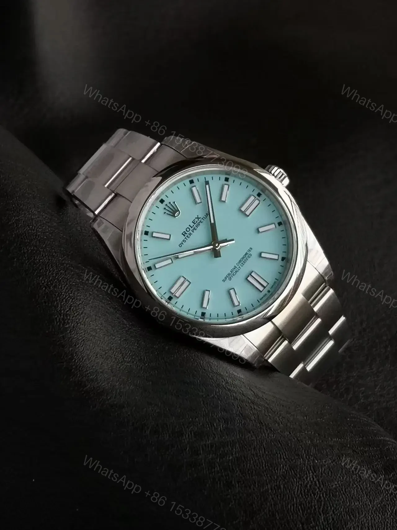 View 5 of Top Clone Rolex Oyster Perpetual 41 MM Turquoise tiffany Blue Dial Replica