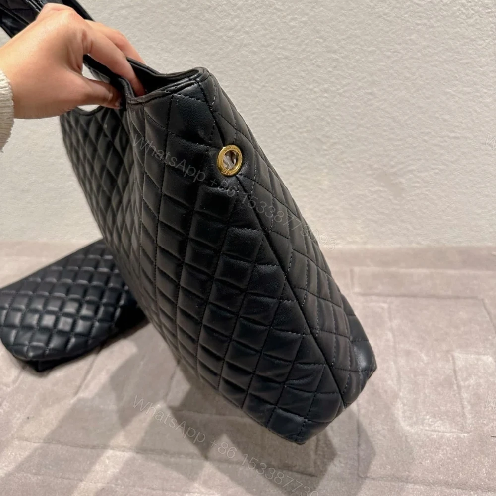 View 3 of Saint Laurent Icare Shopping Bag In Quilted Black Gold 50Cm