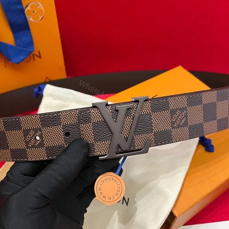 View 7 of Checkerboard LV Buckle Belt â€” Modern, All-Day Confidence