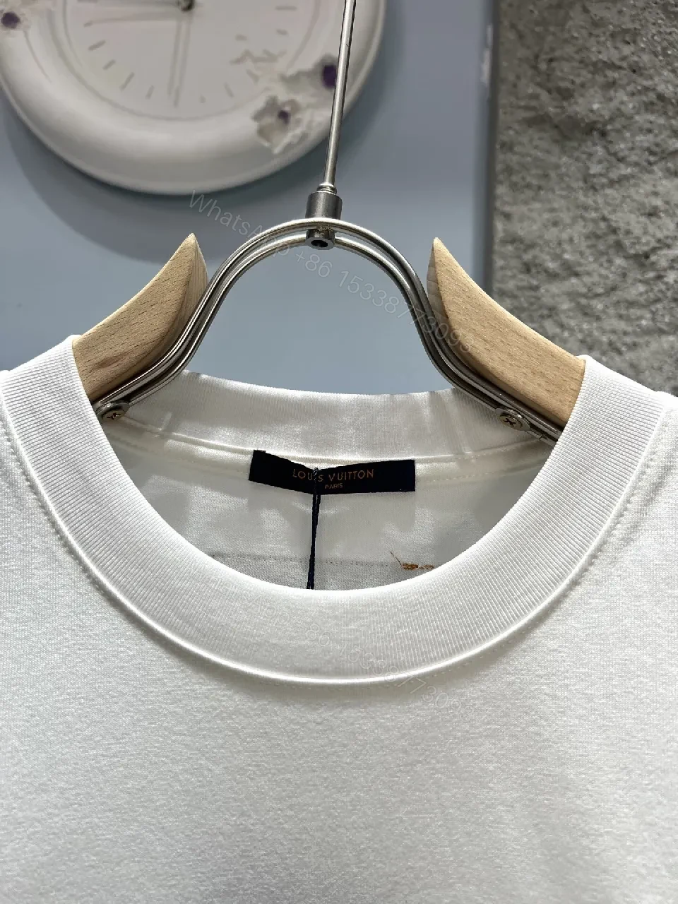 View 6 of White Embroidered Tee — Premium Cotton, Modern Icon, LV-inspired