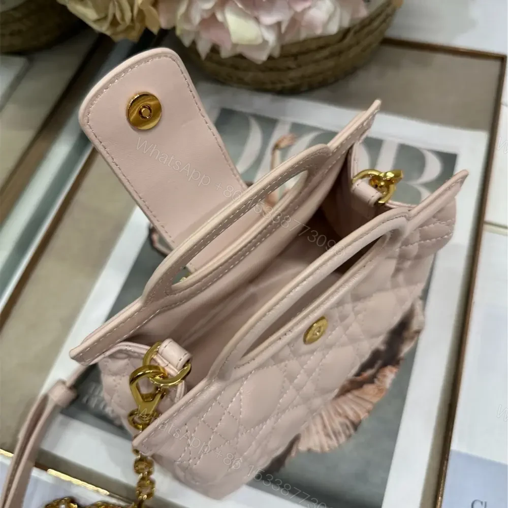 View 7 of 高仿Dior*JolieHandle系列S312M413環扣小羊皮手提包粉色免檢版