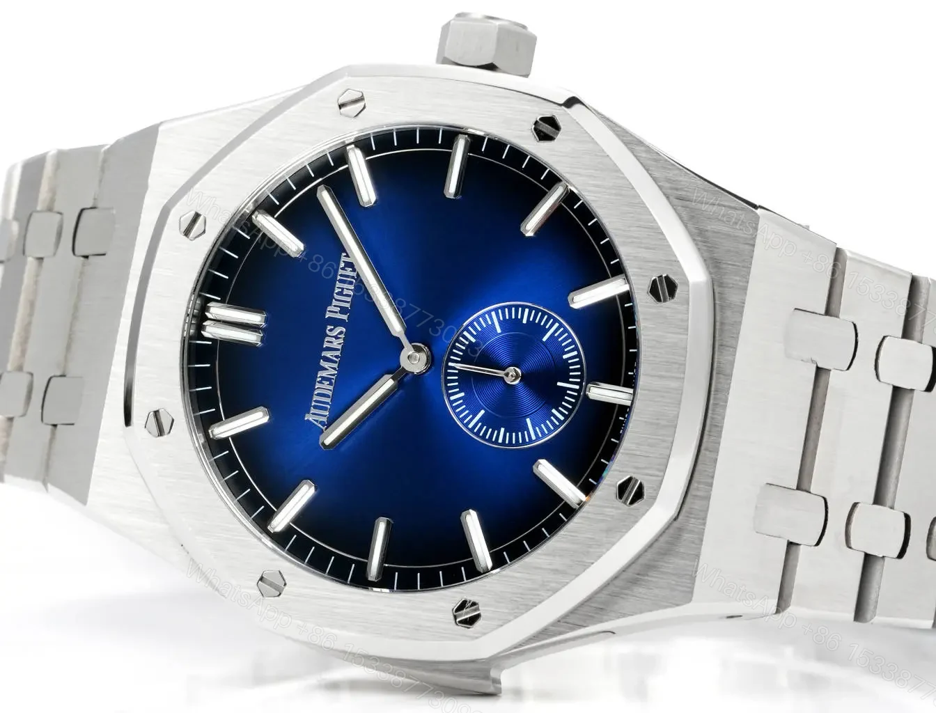 View 4 of JH Factory Based on the provided Chinese product description and the image, here is a suitable product title for an e-commerce platform in English: **Audemars Piguet Royal Oak 26591IP Series Men’s Watch – Blue Dial, Stainless Steel Bracelet, 42mm Case