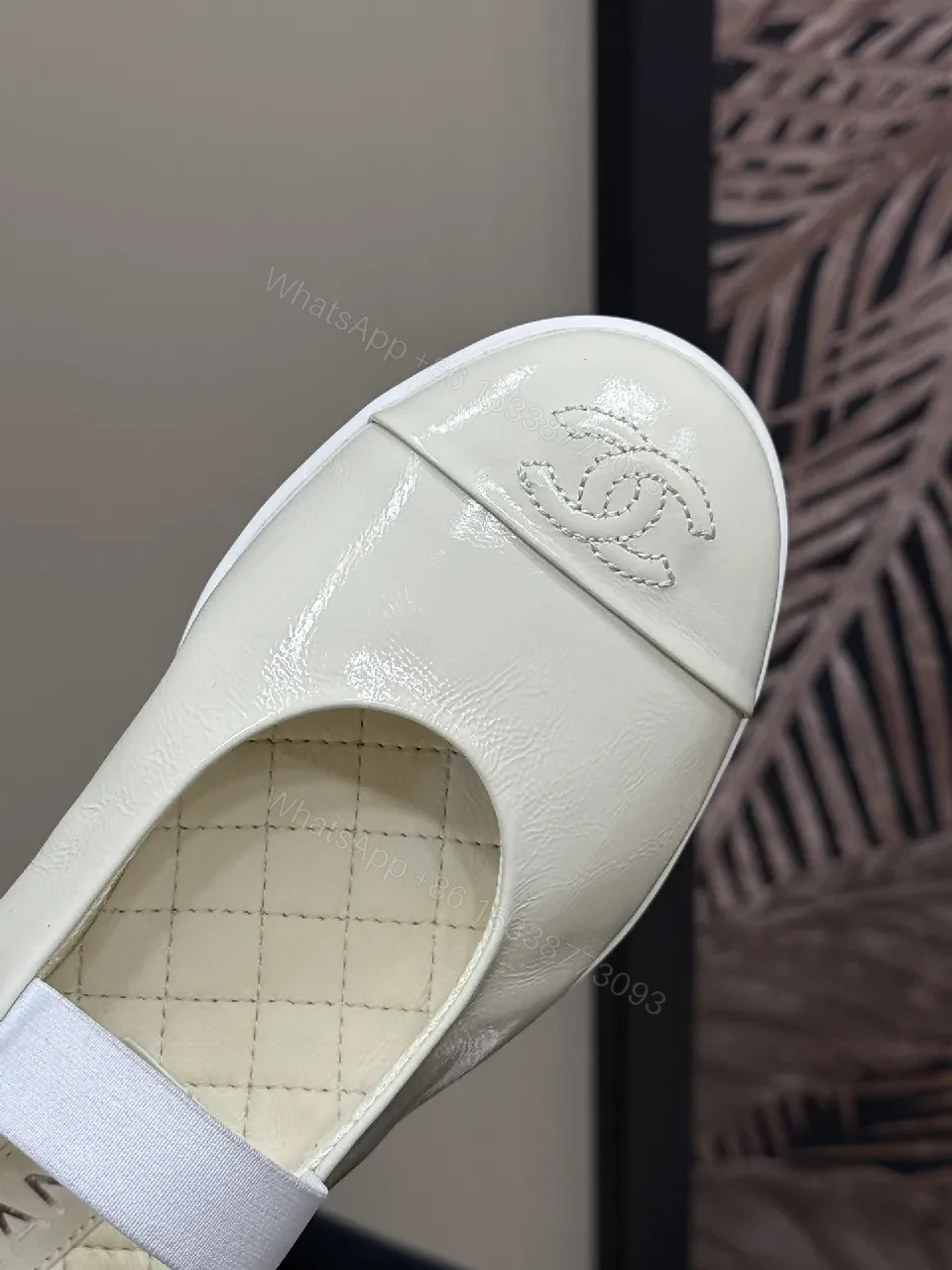 View 5 of Soft Neutral Patent Flats, Quilted Insole, All-Day Comfort