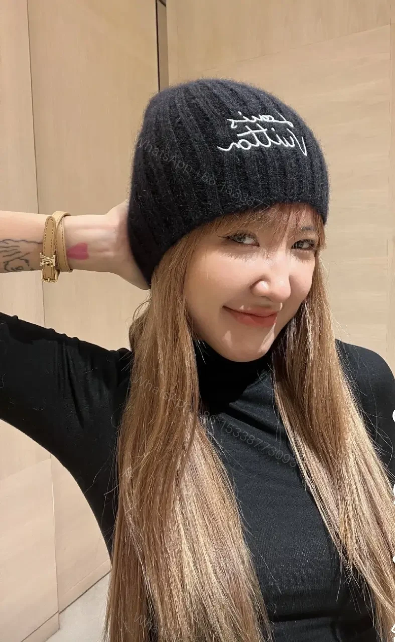 View 4 of Lux Knit Beanie — Black, White | Modern Luxury Warmth