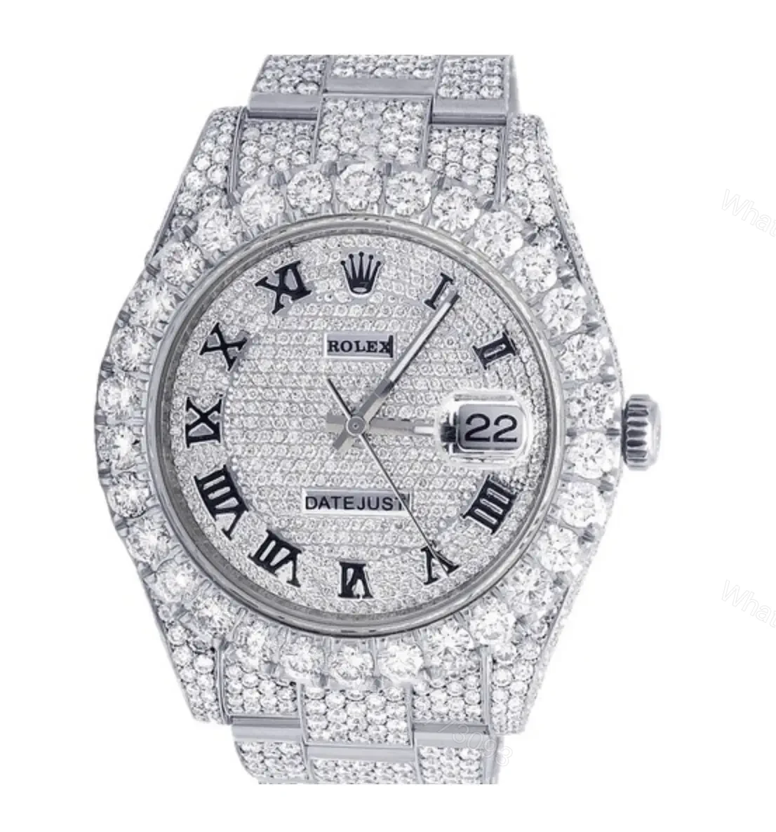 View 2 of Replica Rolex Date Just 116300 All Diamond