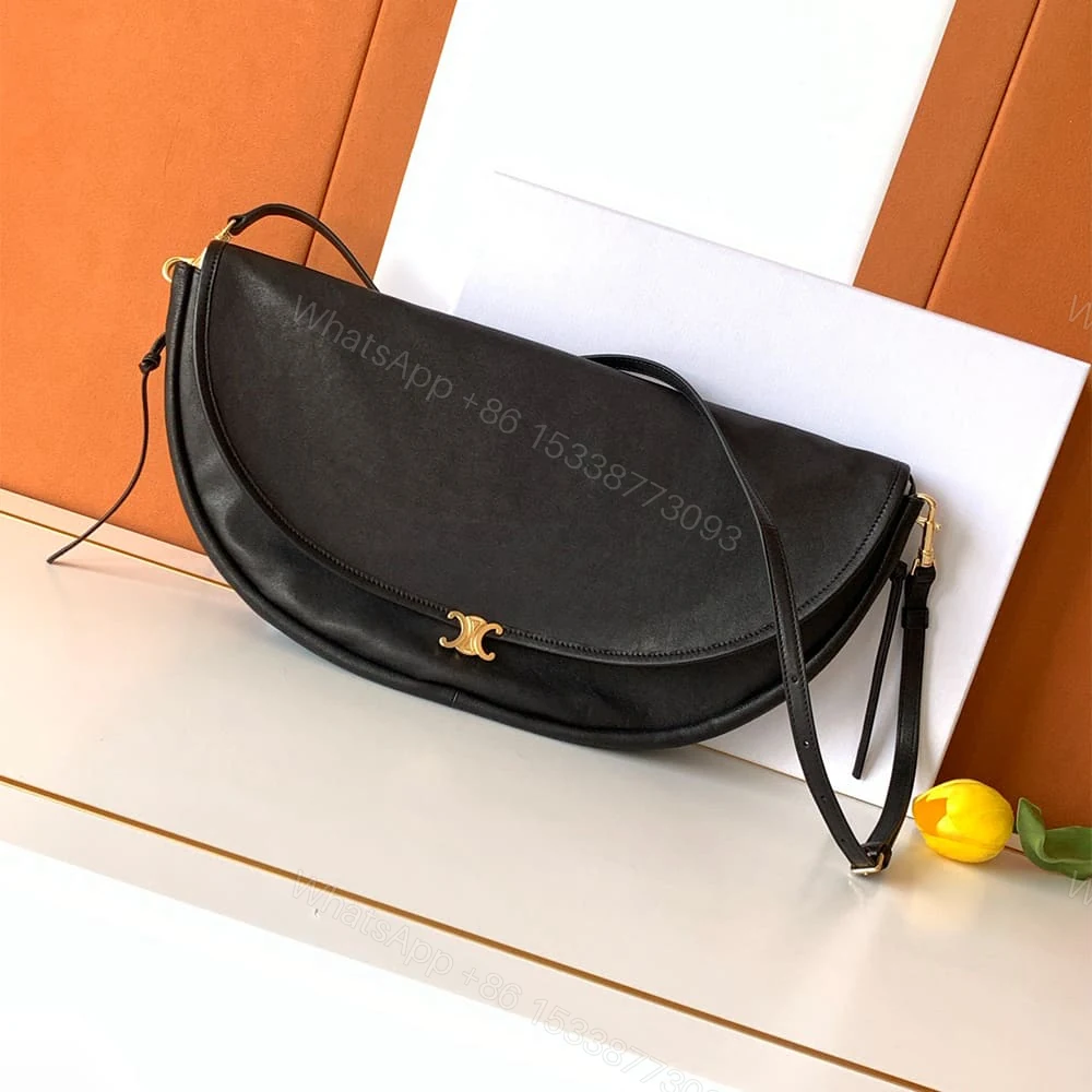 View 2 of CELINE HALFMOON SOFT TRIOMPHE BAG IN SUPPLE SHINY LAMBSKIN(HIGH-END GRADE)