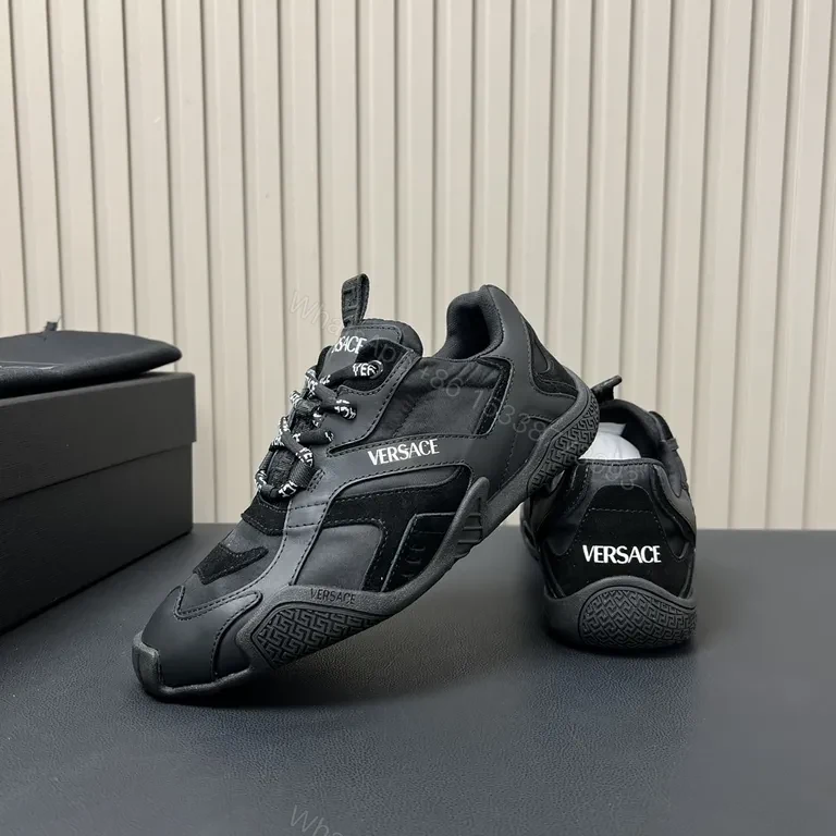 View 6 of Black Versace-Inspired Luxe Sneaker: Subtle Branding, All-Day Comfort