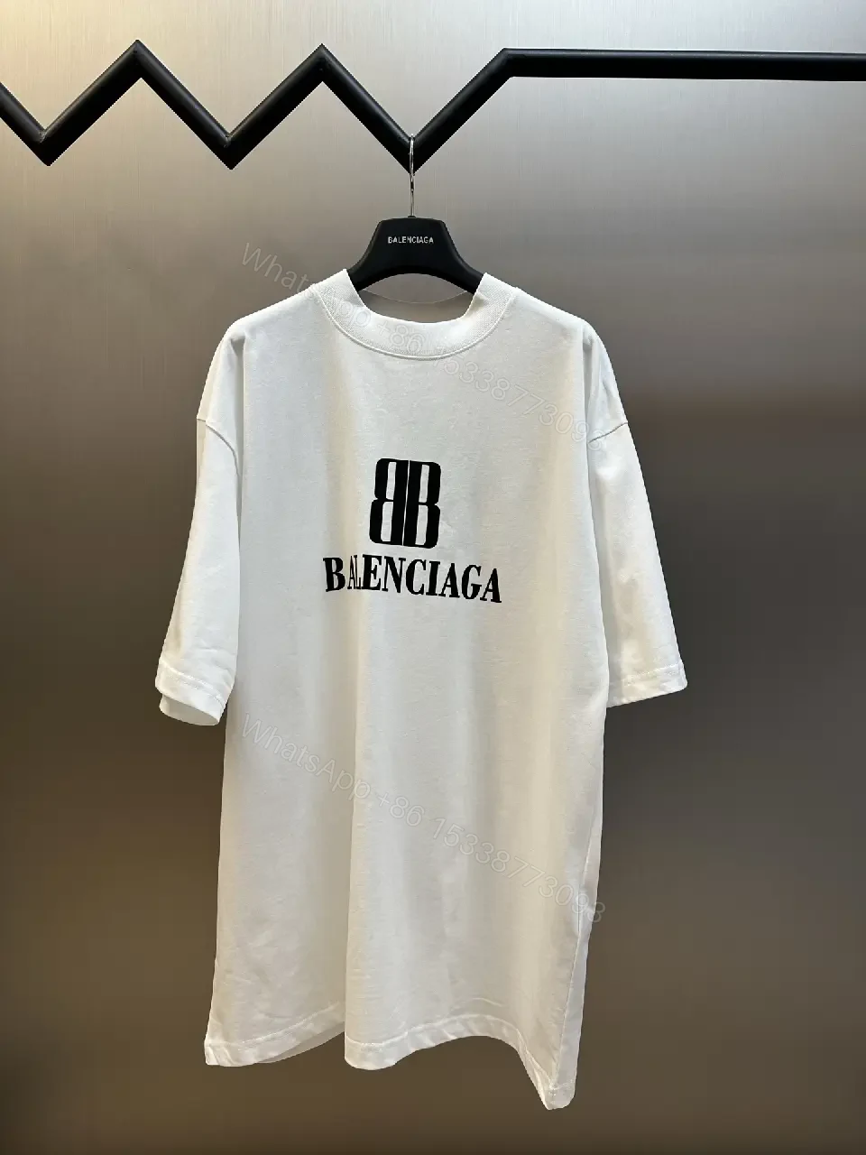 Oversized Logo Tee: Bold Monogram in White Cotton-jersey — view 1