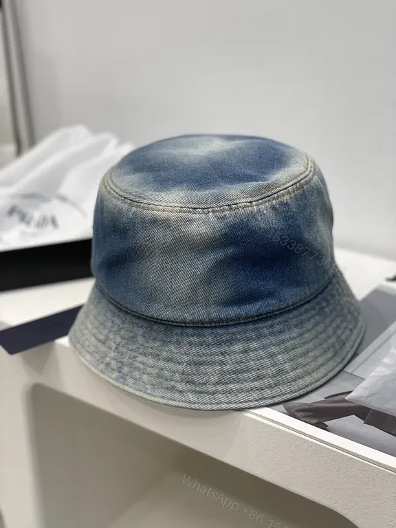 View 7 of Chic Prada Denim Bucket Hat â€” Luxury Everyday Wear
