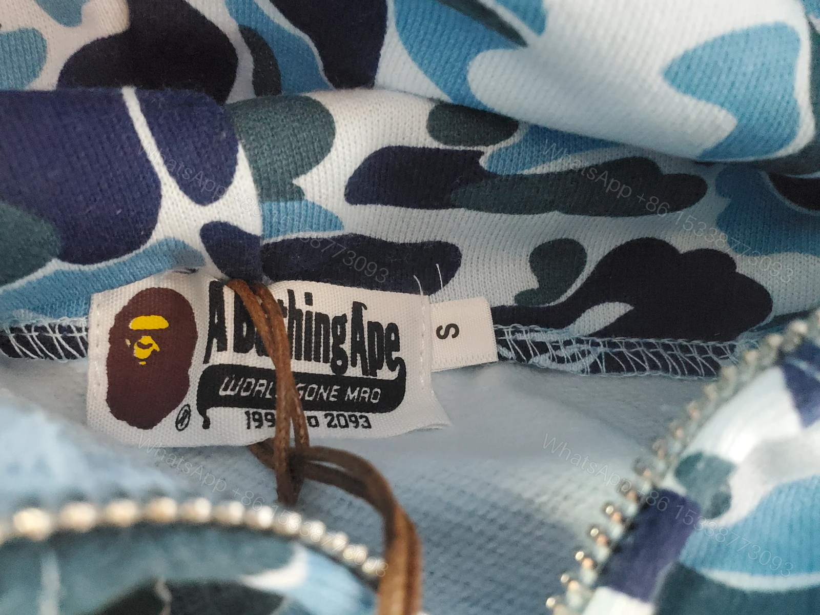 View 3 of BAPE ABC Camo Shark Zip Hoodie Blue 1J70-314-001