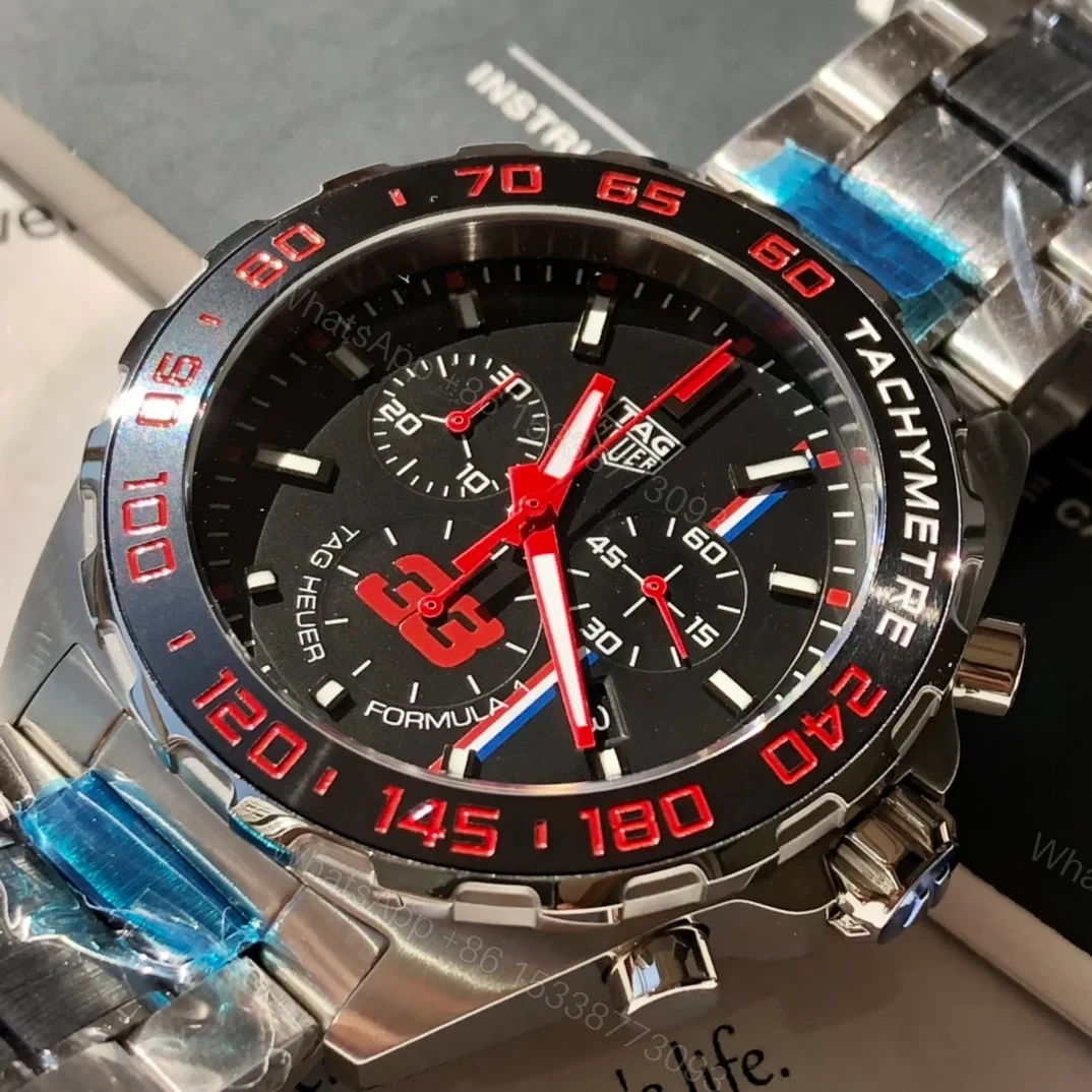 View 7 of TAG Heuer Formula 1 Chronograph Quartz 43 Stainless Steel Max Verstappen 2018 Bracelet CAZ101U.BA0843
